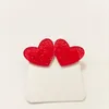 Stud Earrings KUGUYS For Women Girls Acrylic Cute Red Glitter Heart Fashion Festival Party Jewelry Accessories