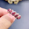 Clusterringen Granaatring Natuurlijk echt rood 3 4 mm 0,25ct 5pcs Gemstone 925 Sterling zilveren fijne sieraden voor mannen of vrouwen J22625