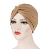 Ethnic Clothing Muslim Jersey Hijab Turban Cap Forehead Cross Soild Color Turbante Hat Islamic Headwear India Bonnet For Women Inner Caps