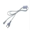 Tube Cable Wire With Switch 3pin For LED Integrated T5 Light 10A Connector Power Adapter T8 Bulb 3 Core