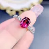 Cluster Rings Pyrope Ring Natural Real Pink Simple 5 7mm 1Ct Gemstone 925 Sterling Silver Fine Jewelry for Women J226123