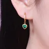 Pendientes colgantes JQUEEN S925 Plata Esmeralda En forma de corazón Diamante redondo Joyería de mujer