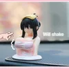 Figurine decorative Figure sexy Regalo per fidanzato Scuotere il petto Ornamento Bella ragazza Bambola Auto Modello anime Statua San Valentino