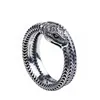 Designer 925 silver rings double G classic Spirit Snake couple ring vintage do old closed mouth engraved domineering men's