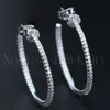 Hoop Earrings Ranos Luxury Gold Color Cubic Zircons Circle Round Fr Bridal Wedding Party Women Jewelry EQM004514