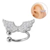 Brincos de clipe de manguito de asas de cristal para homens homens sem piercing Wrap Cartilage Sem piercing cobre jóias da moda da orelha