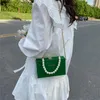 Bolsos de noche PU Box de cuero bolso de fiesta de alta calidad para boda 2022 Mujeres carteras de lujo y bolso con perlas port￡tiles