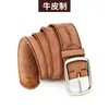 Bälten NHD507-1 Fashion Men's Leather Buckle Belt Top Layer Cowhide Blets Joker lämplig för män och kvinnor