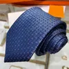 Diseñador corbata para hombre seda corbata letra bordada corbata de negocios masculino calidad Cravatta uomo fiesta de boda corbatas sin caja edición original