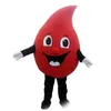 Costume de mascotte goutte de sang rouge personnalisé spécial, fantaisie de dessin animé