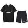 Мужские футболки для спортивной одежды Smp-Men Летняя одежда двух частей.