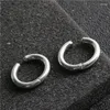 Backs Earrings Round Ear Ring Clip Without Hole Silver Color Stainless Steel Men Women Personality Gifts