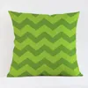 Oreiller vert Plaids géométrique feuille rayure impression couverture décorative pour canapé princesse Style coton lin jeter étui 45 45 cm