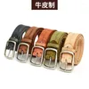 Bälten NHD507-1 Fashion Men's Leather Buckle Belt Top Layer Cowhide Blets Joker lämplig för män och kvinnor