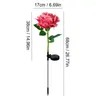 Bloem Solar Lights Outdoor Roses Flowers Tuint Waterdicht Decoratief voor Patio Pathway Court