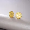 Backs Earrings CMajor Sterling Silver Fine Jewelry S925 18k Gold Plated Rose Relief Delicate Fashion Color Clip For Women