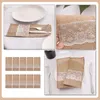 Flatware Sets Holderbag Tablewaresilverware Christmas Party Cutlery Forks Utensil Lace Pouch Holders Gift Sleeves Decor Burlap Fork Wedding