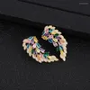 Stud Earrings European INS Fashion Angel Wing Women's Delicate Shiny Zircon Feather Sparkling Party Ear Jewelry