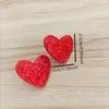 Stud Earrings KUGUYS For Women Girls Acrylic Cute Red Glitter Heart Fashion Festival Party Jewelry Accessories