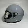 Motosiklet kaskları glamster kask gri tam yüz retro binicilik cascos moto motocros