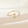 Wedding Rings Anslow Fashion Elegant Adjustable Lover's Couple Thin Gold Plated Color Double Ball Finger Charm Twist Open Joint Ring