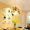 Ceiling Lights Pastoral Chandelier Restaurant Romantic Rose Lamp Wrought Iron Flower Single-Head Aisle