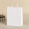 Borse portaoggetti Regalo generale Shopping Indumento Borsa da imballaggio in carta quadrata Manico durevole Kraft riciclabile Scelta multipla di colori