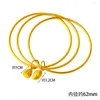 Bracciale rigido in filo inseparabile da 3 pezzi, gioielli da donna, accessori moda classici riempiti in oro giallo