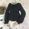 Blusas femininas vintage gótica lolita blusa mulher chiffon manga longa camisa vitoriana camisa femme de verão