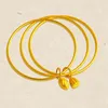 Bracciale rigido in filo inseparabile da 3 pezzi, gioielli da donna, accessori moda classici riempiti in oro giallo