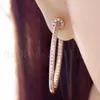 Hoop Earrings Ranos Luxury Gold Color Cubic Zircons Circle Round Fr Bridal Wedding Party Women Jewelry EQM004514