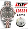 DDF DATUM 126331 A3235 Automatisk herrklocka 41 Fluten Bezel Two Tone Rose God Motif Stick 904L Oystersteel Armband Super Edition Samma Series Card Puretime C3 C3