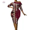 Fritidsklänningar för kvinnor Vestidos Tasel Elegant Ankara Dress dashiki Plus size Off Shoulder afrikanska kläder WY3686