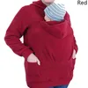 Herrtröjor män vinter höst baby bärare hoodie zip up moderskap känguru huvtröja tröja pullover 2 i 1 multifunktionella bärare