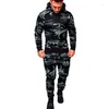 Gym Kleidung Casual Männer Sportswear Fitness Schweiß Anzug Pullover Slim Fit Hoodie Camouflage Trainingsanzüge Sets