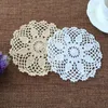 Table Mats 10PCS/LOT Round Doily Cotton Hand Made Crochet Cup Mat 3 Colors 16CMX16CM Place