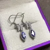 Dangle Earrings Fashion Natural Blue Tanzanite Drop Gemstone Butterfly Water 925 Silver Female Party Gift Jewelry