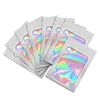 Mylar påsar återförslutbara lukt holografiska förpackningspåse med klart fönster 6x10 cm