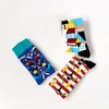 Men's Socks Fashion Warm Colored Striped Dot Cotton Print Art Jacquard Casual Crew Clothing Accessories