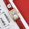 New Lady Watch Woman Rose Gold Case White Dial Watch Quartz Movement Dress Watches Leather Strap 08-3290s