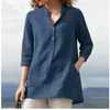 Camicette da donna Primavera Pullover da donna Tinta unita Camicia Urban Casual Colletto alla coreana Allentato Top da donna e camicetta da donna