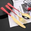 Dinnerware Sets 20Pcs/Set Gold Cutlery Set Flatware Stainless Steel Kitchen Silverware Dinner Knife Dessert Spoon Fork Tableware