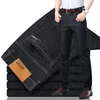 Jeans masculinos 2022 Alongamento FIT Regular Business Casual estilo clássico moda jeans calças masculinas Black Blue Light