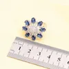 Necklace Earrings Set XUTAAYI 925 Silver Wedding For Women Flower Shape Blue Zircon Bracelet Pendant Ring Gift Box