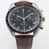 أي طراز ساعة Sellmodern Black Dial Watch Mens Master Watch Leatcher Bracelet Watches299J