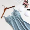 Vêtements de nuit pour femmes femmes été dentelle soie Robe ensemble Sexy femmes Lingerie Robe chemises de nuit pyjamas peignoir nuit costume maison