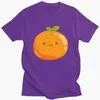 Herr t-skjortor tecknad orange kreativ design tryck män och kvinnor gata samma t-shirt ren bomull runda hals 14 färg 2022 sommartrend topp