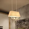 Pendant Lamps White Light Cloth Art Nordic Bird Lamp For Children Room Restaurant Kitchen Decoration Le 110v 220v