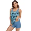 Women's Swimwear Sexy High Waist Swimsuit Women Ruffle Bikini Mujer 2022 Summer Two Pieces Print Push Up Bather Suit