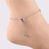 Anklets Women Summer Beach Anklet puste motyl podwójne wiertło Różowe złoto bransoletka prosta wysokiej jakości łańcuch kostki